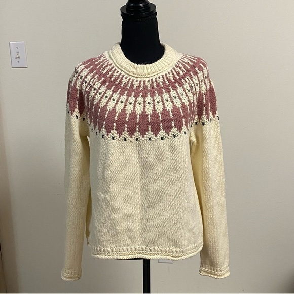 Madewell Sweater Women’s Medium Cream Fair Isle Keaton Pullover Cotton Alpaca - Picture 1 of 10